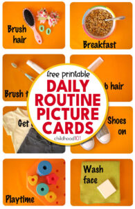 Daily routine picture cards