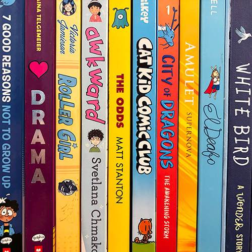 Stack of graphic novels