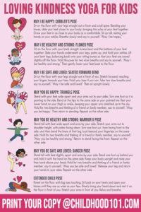 Loving Kindness Yoga for Kids | Free Printable Poster