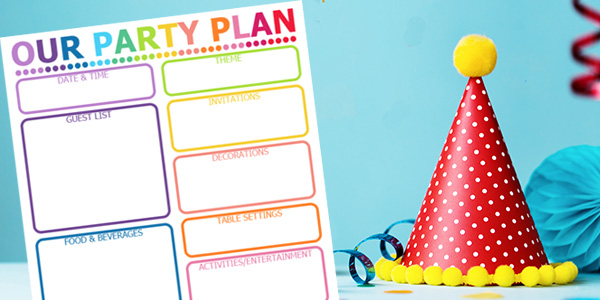 Free printable party planner