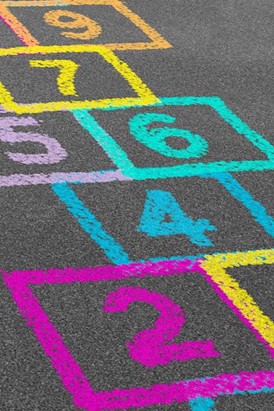 PE Group Games - coloured hopscotch