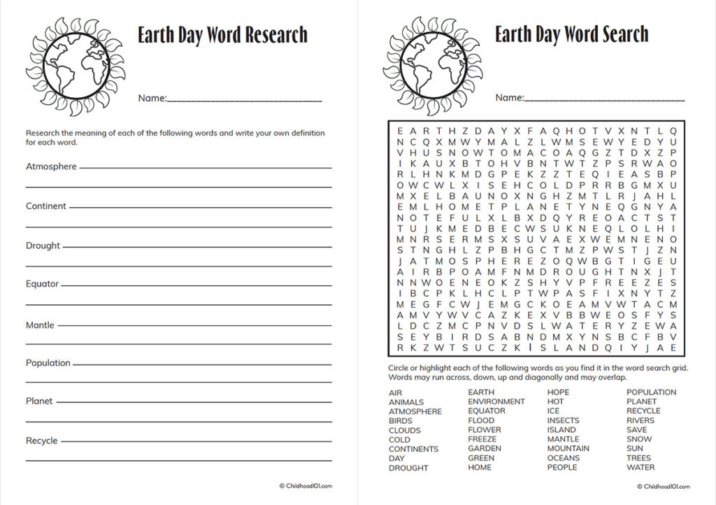 Printable Earth Day Worksheets Elementary School