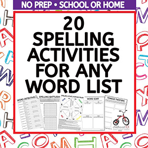 Spelling Activities for Any Word List